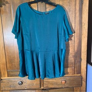 SOLD - Emerald Green Peplum Top